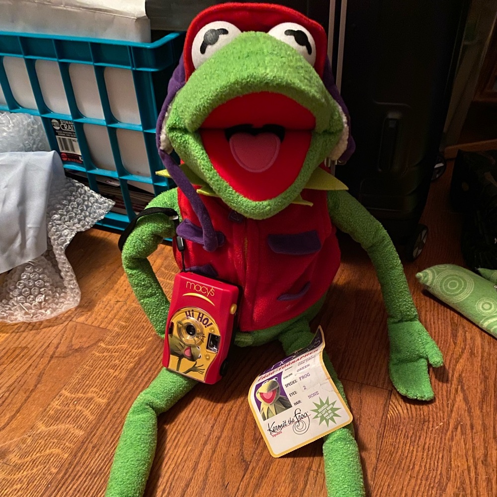 Kermit Frog-tographer Stuffed Doll